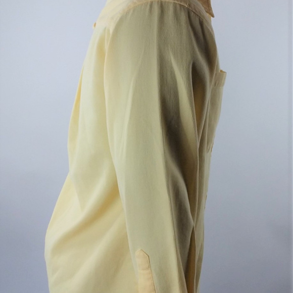 EDDIE BAUER Womens S/P Petite Yellow Dress Shirt - Picture 4 of 6